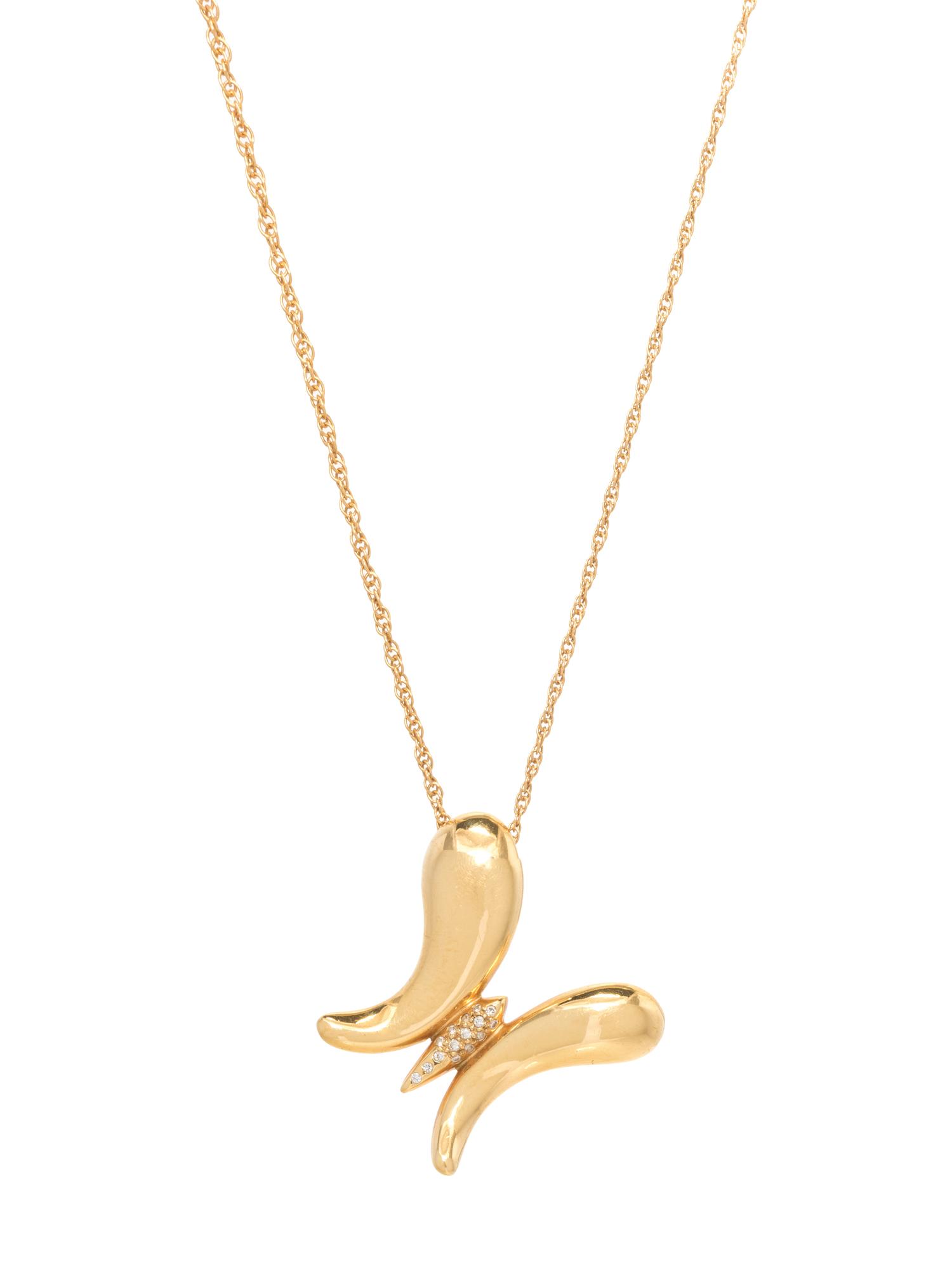 TIFFANY & CO., ELSA PERETTI, YELLOW GOLD AND DIAMOND BUTTERFLY PENDANT