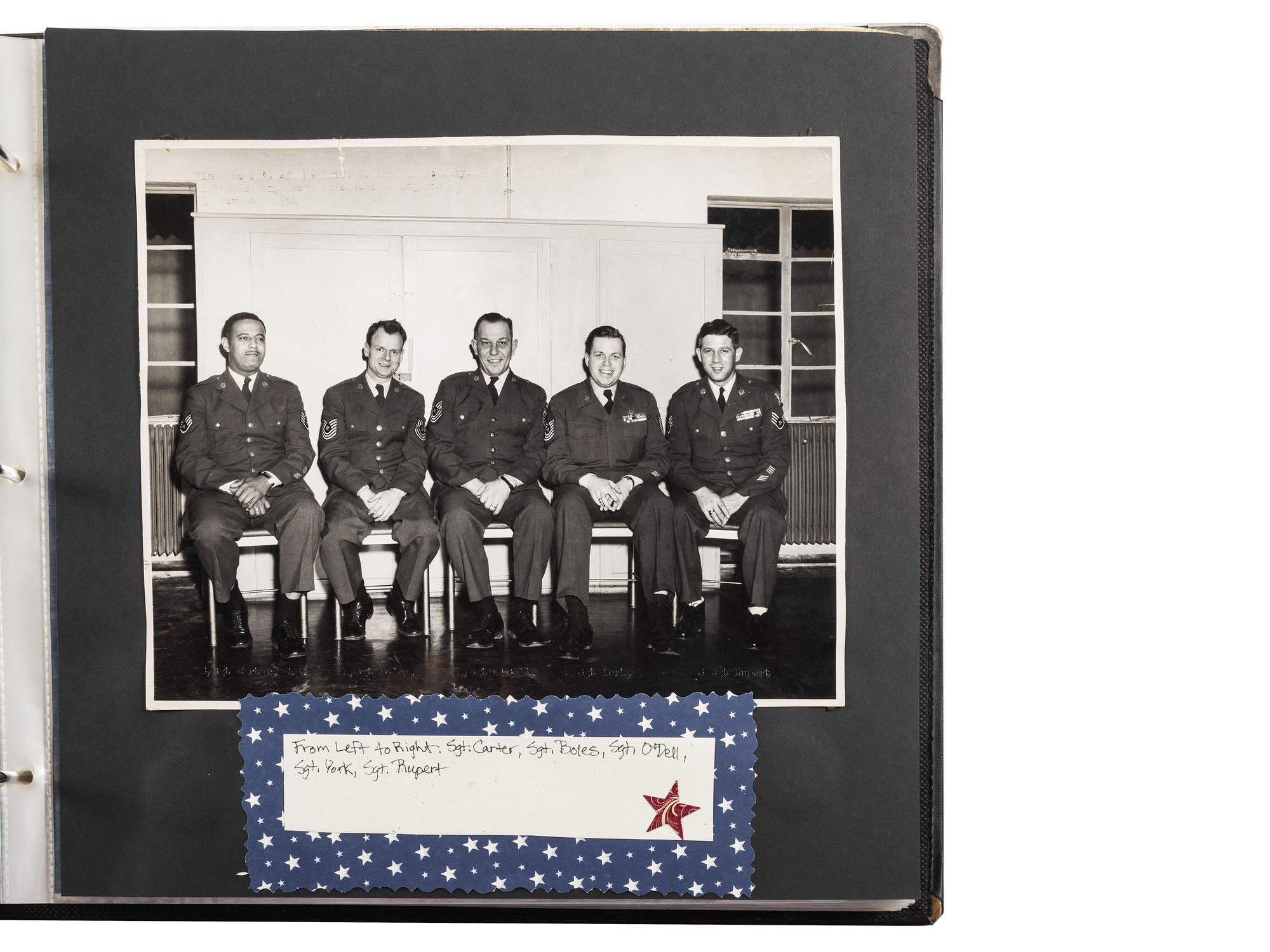[MILITARIA - VERNACULAR]. Photograph album identified to the Carter family. Ca mid-to-late 20th century.