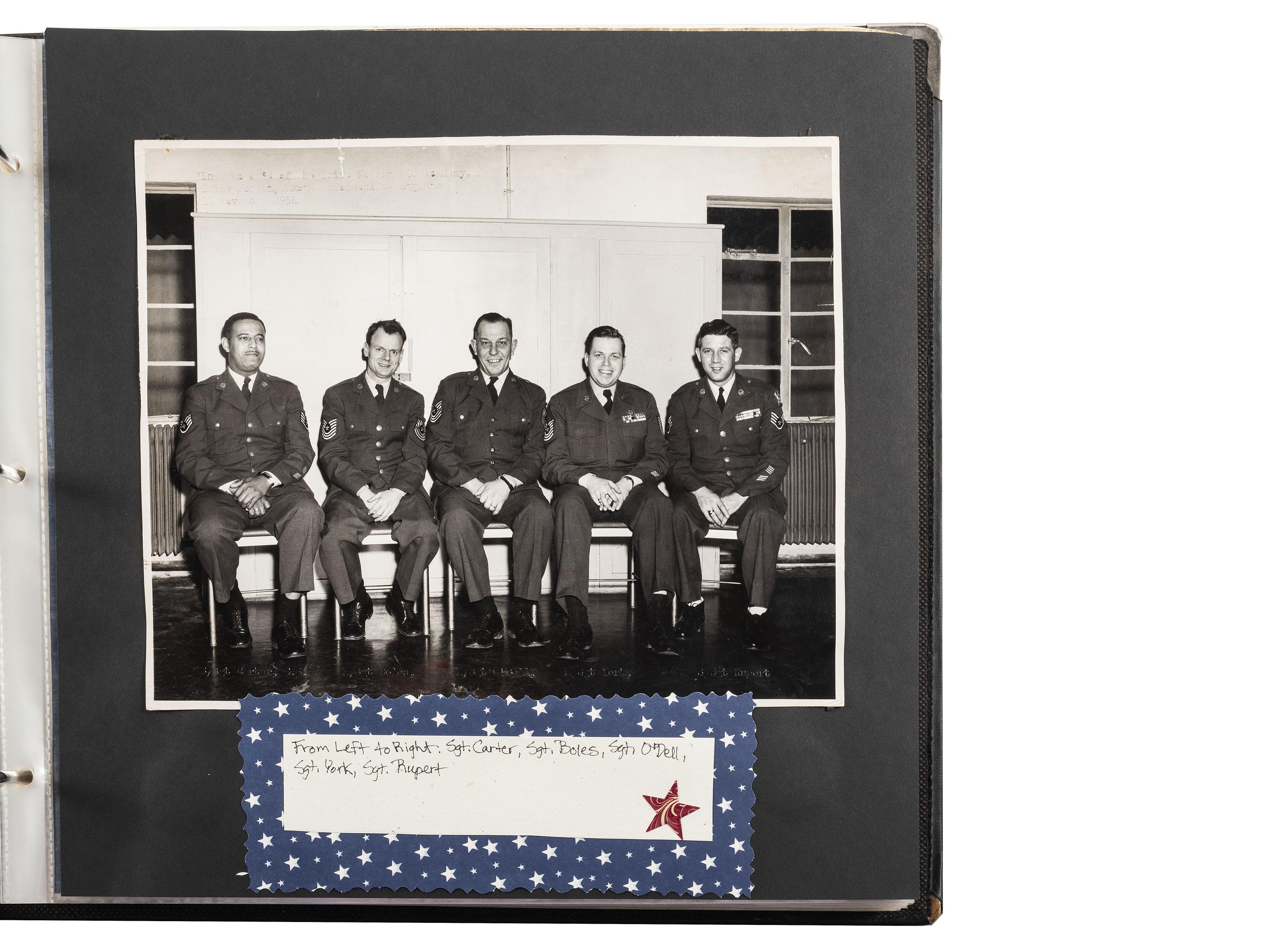 [MILITARIA - VERNACULAR]. Photograph album identified to the Carter family. Ca mid-to-late 20th century.
