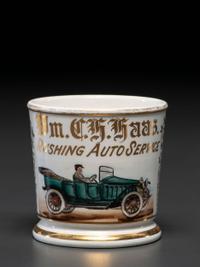 An Automobile Service Worker's Porcelain Occupational Shaving Mug