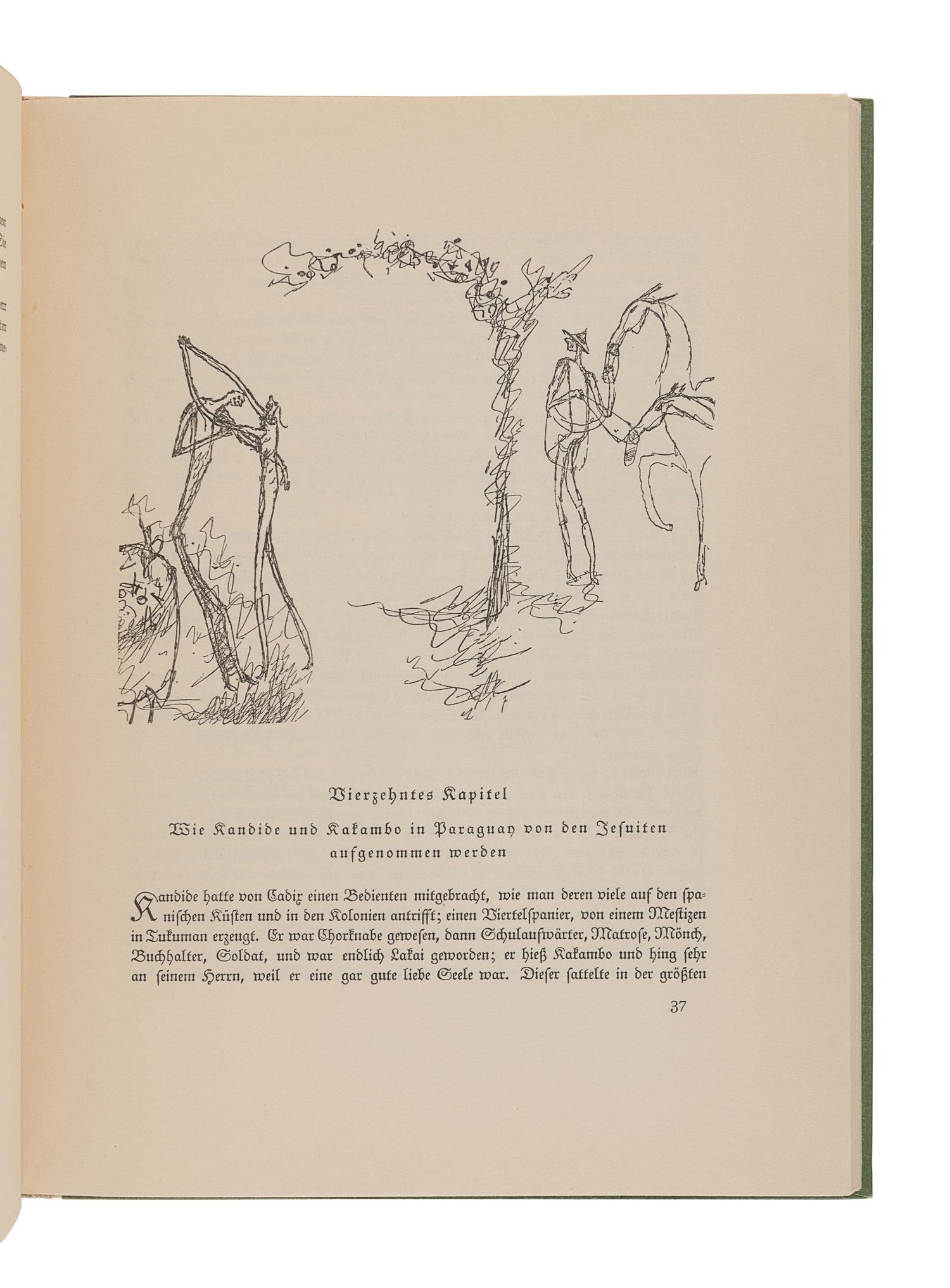 KLEE, Paul (1879-1940), illustrator. -- VOLTAIRE, Francois Marie Arouet de (1694-1778). Kandide, oder Die beste Welt . Munich: Kurt Wolff, [1920].
