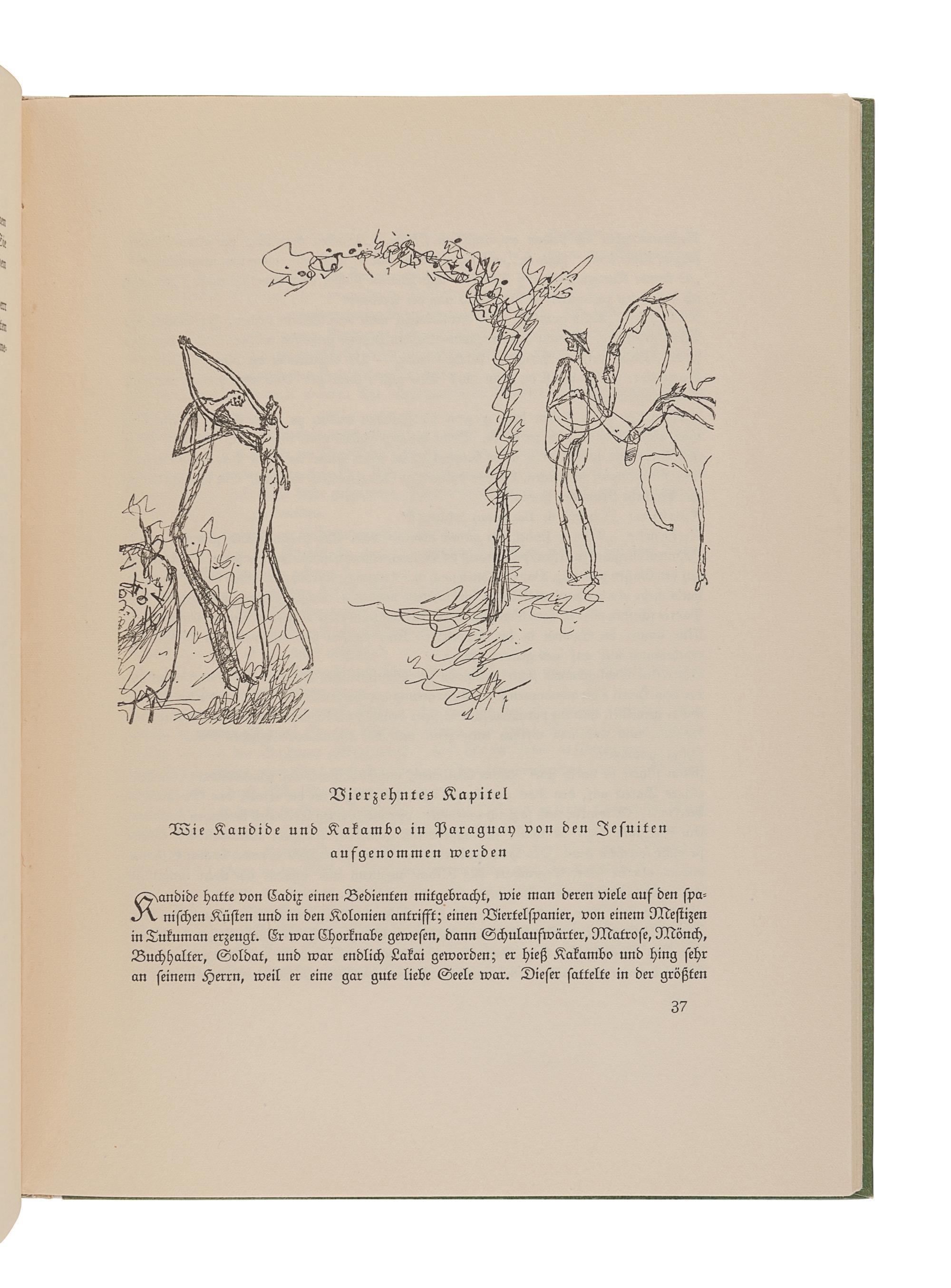 KLEE, Paul (1879-1940), illustrator. -- VOLTAIRE, Francois Marie Arouet de (1694-1778). Kandide, oder Die beste Welt . Munich: Kurt Wolff, [1920].