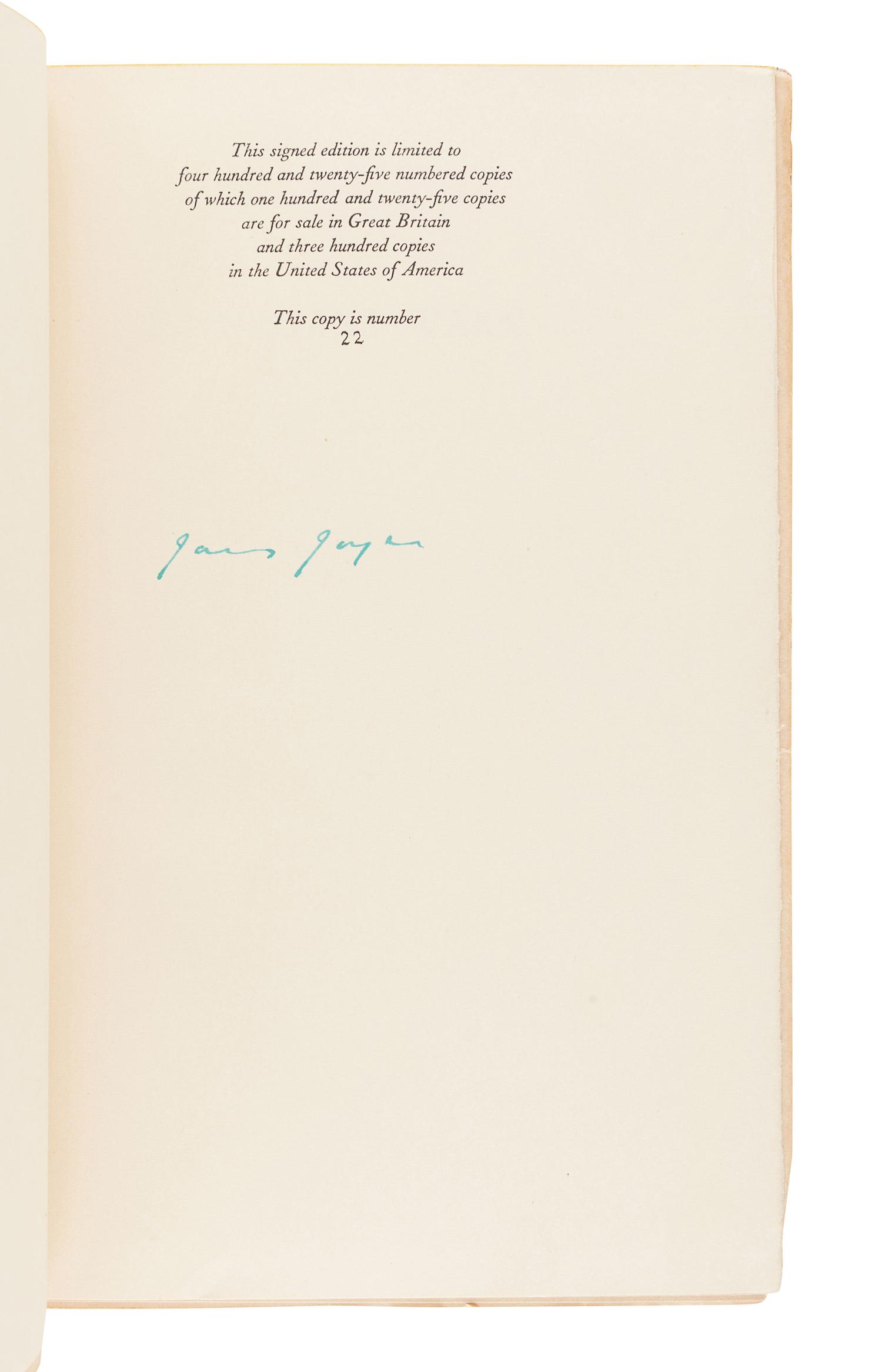 JOYCE, James (1882-1941). Finnegans Wake. London: Faber, 1939 .
