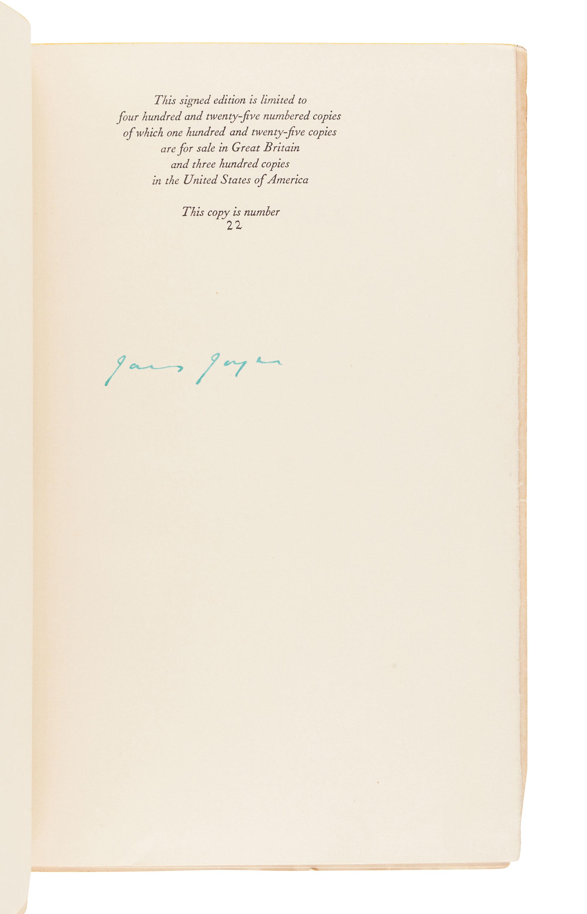 JOYCE, James (1882-1941). Finnegans Wake. London: Faber, 1939 .