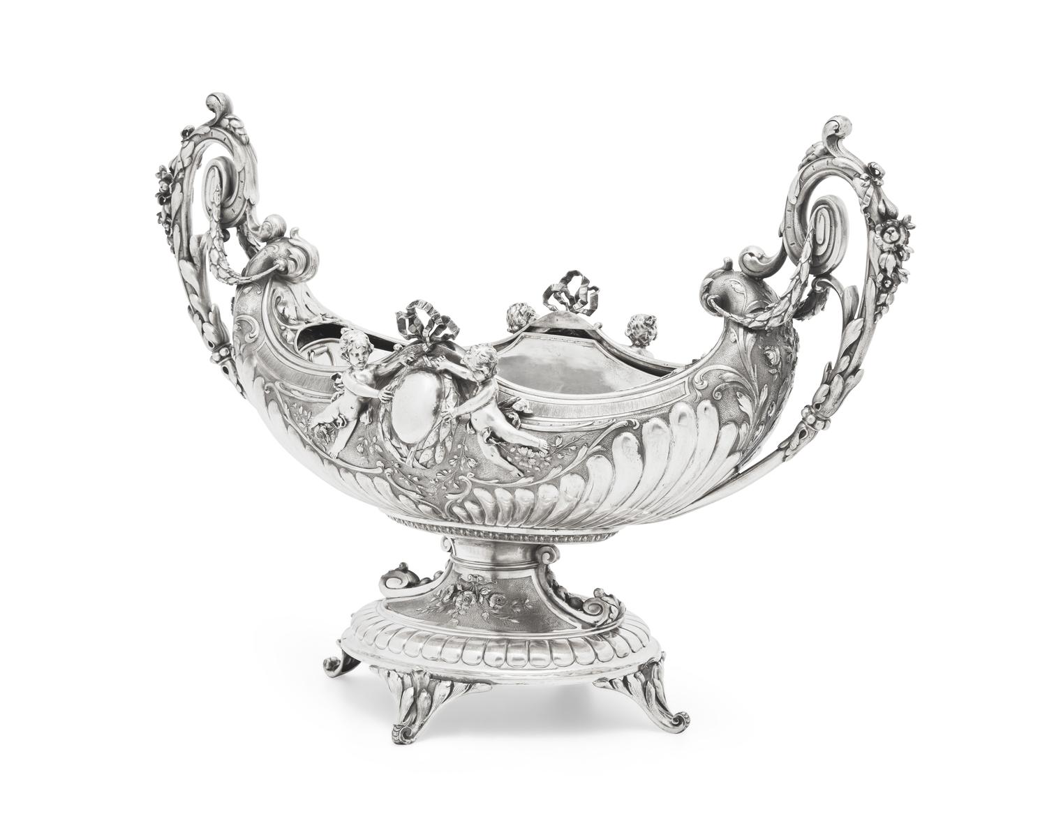 A German Renaissance Revival .800 silver centerpiece bowl, Koch & Bergfeld (founded 1859), Bremen, Germany, circa 1900