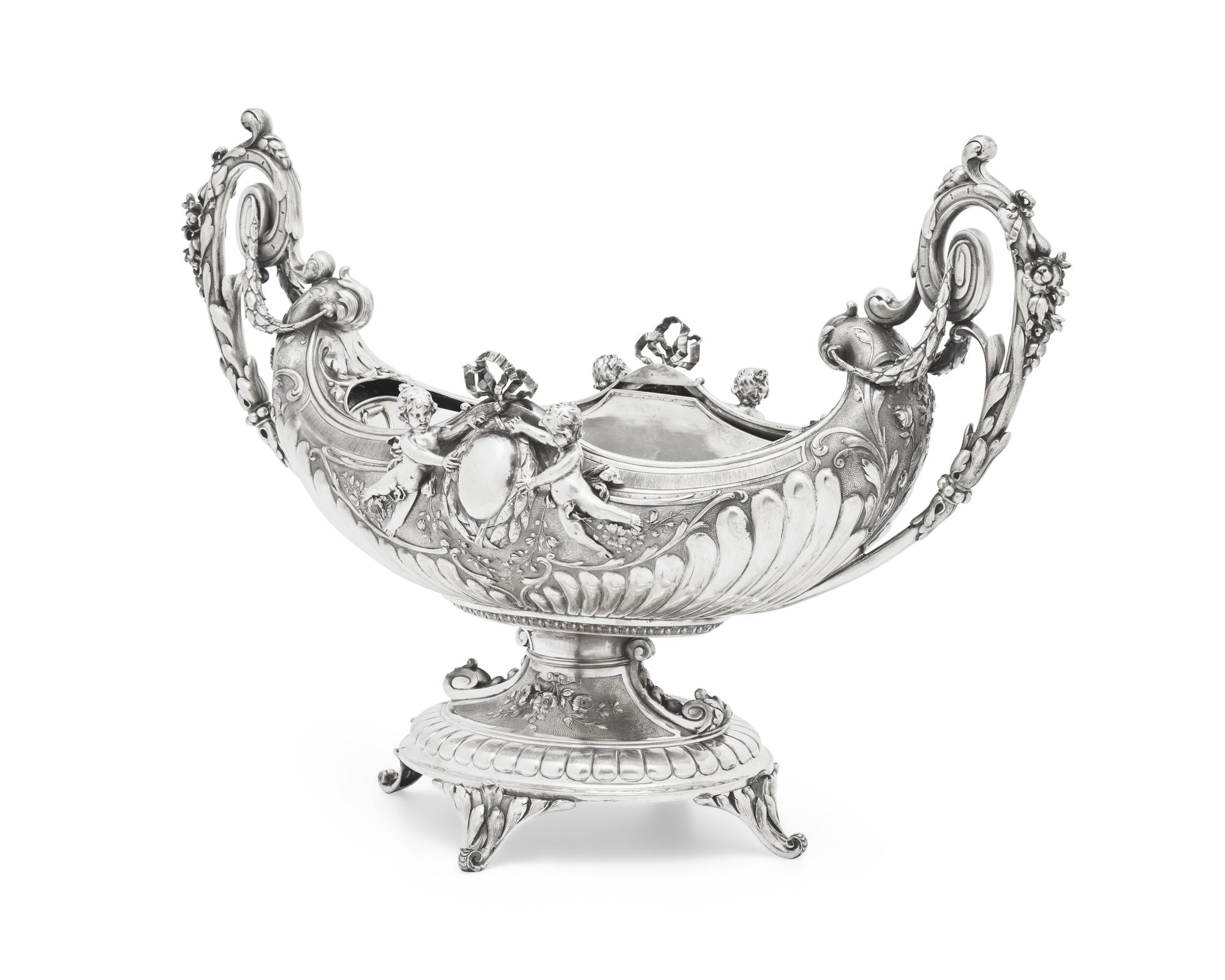A German Renaissance Revival .800 silver centerpiece bowl, Koch & Bergfeld (founded 1859), Bremen, Germany, circa 1900