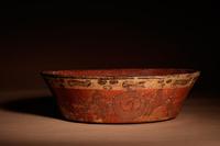 A Maya Polychrome Terracotta Bowl with Glyphs