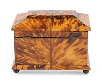 A Regency Tortoise Shell Tea Caddy