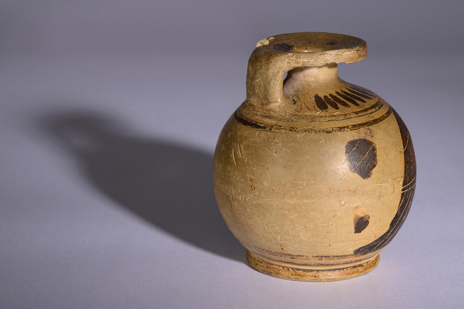 A Corinthian Black-Figured Aryballos with Siren