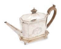 An English George III Silver Teapot and Stand