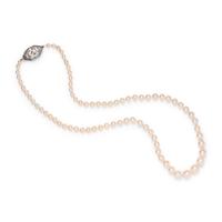 NATURAL PEARL AND DIAMOND NECKLACE