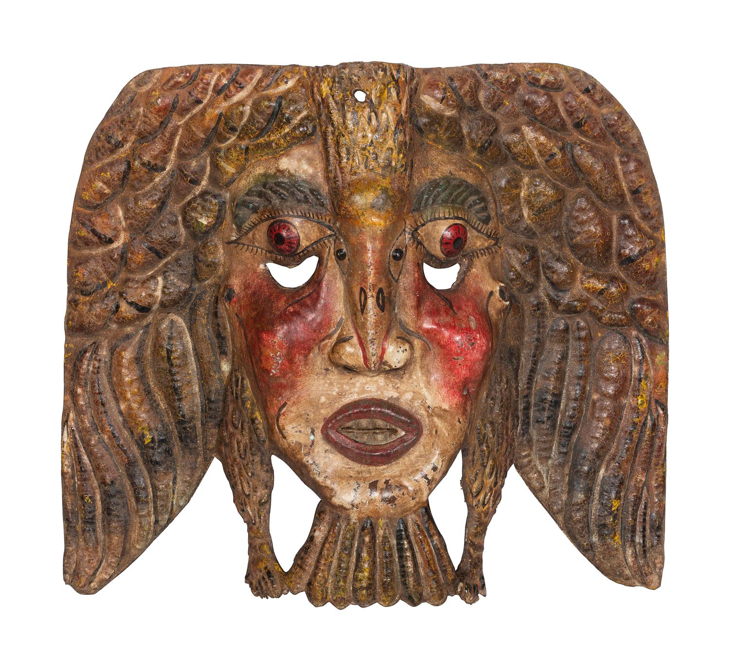 Five Mexican Copper Festival Masks