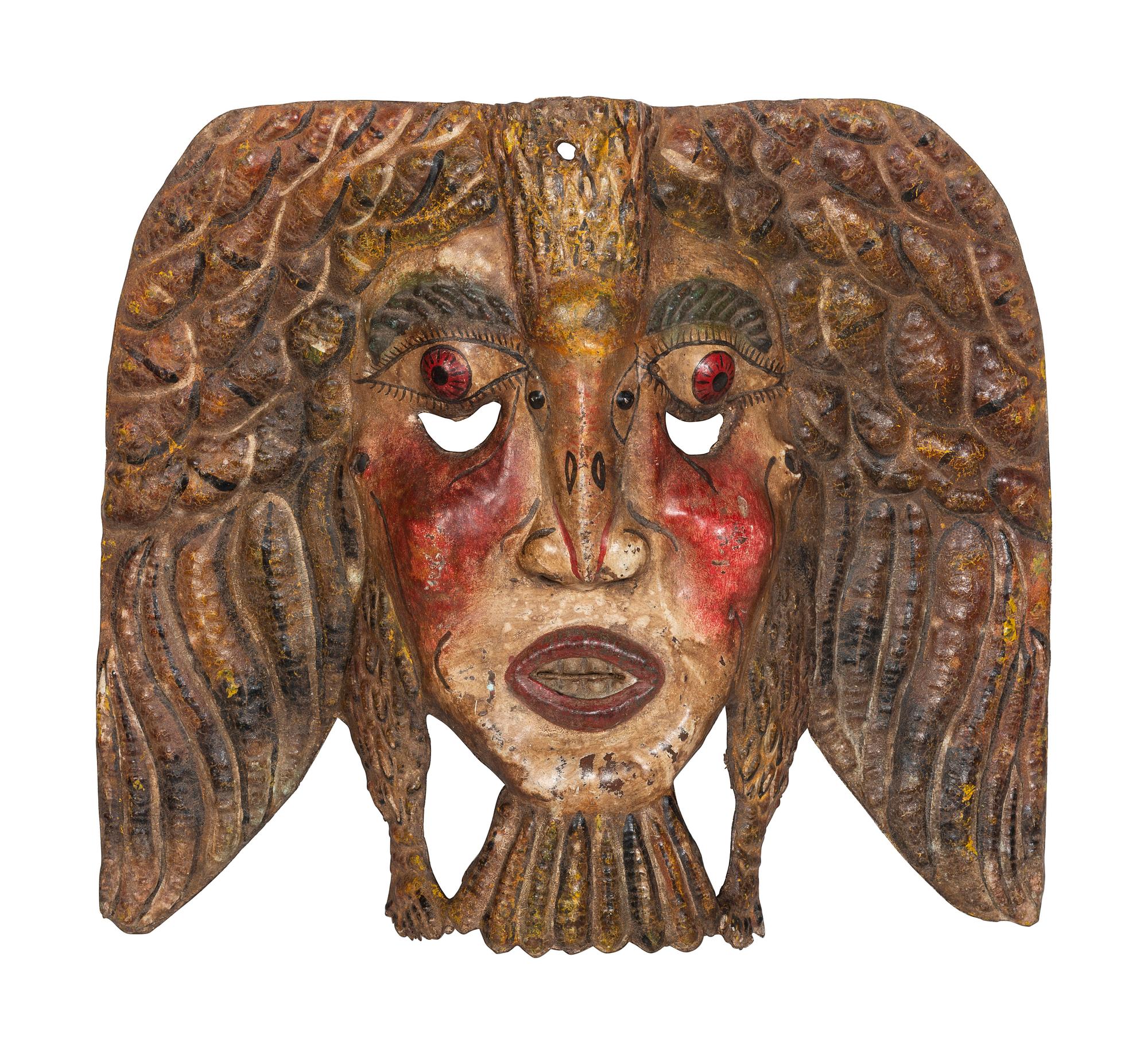 Five Mexican Copper Festival Masks