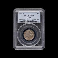 A 1937-D Buffalo: 3 Legs 5c Coin [PCGS VF20]