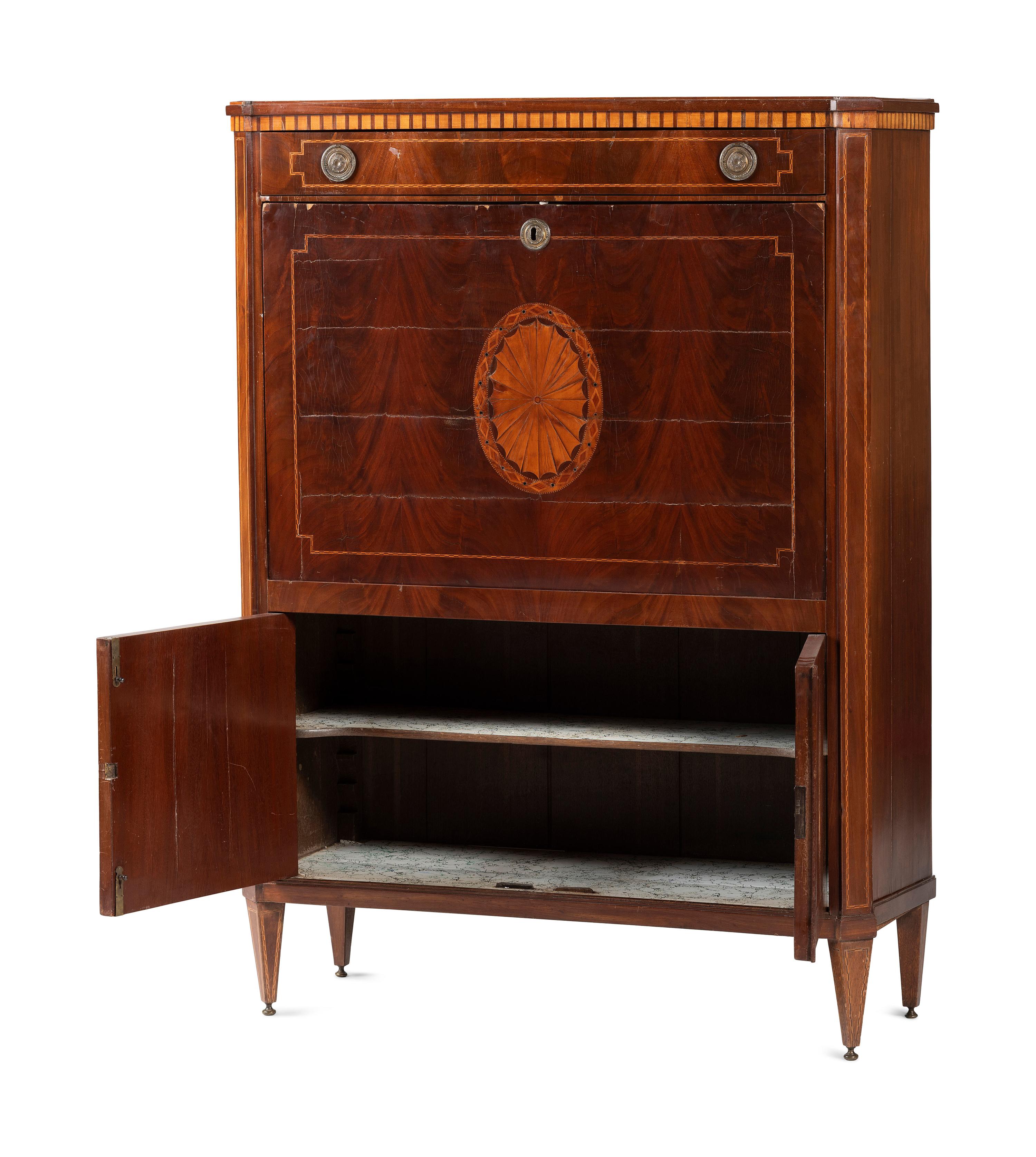 A Regency Inlaid Mahogany Fall-Front Secretary Desk