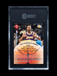 A 1996-97 Topps Stadium Club Rookies 2 Kobe Bryant Rookie Basketball Card No. R9 (SGC 8.5 NM-MT+)