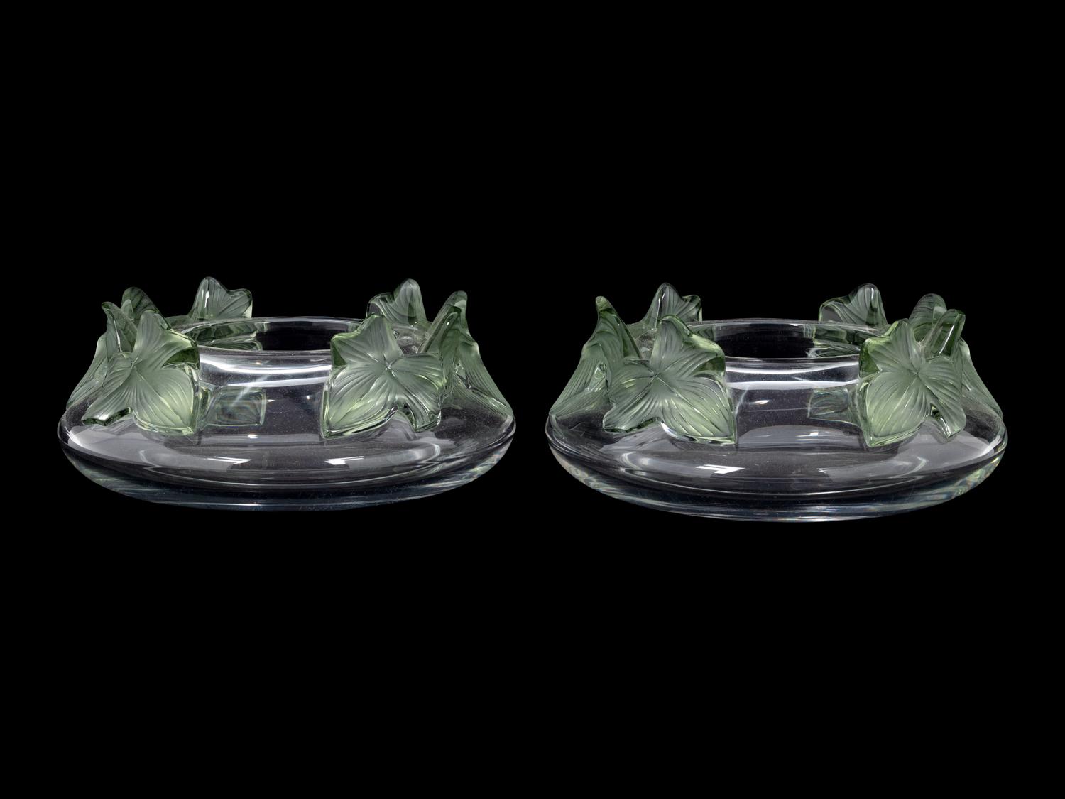 A Pair of Lalique Lierre Bowls