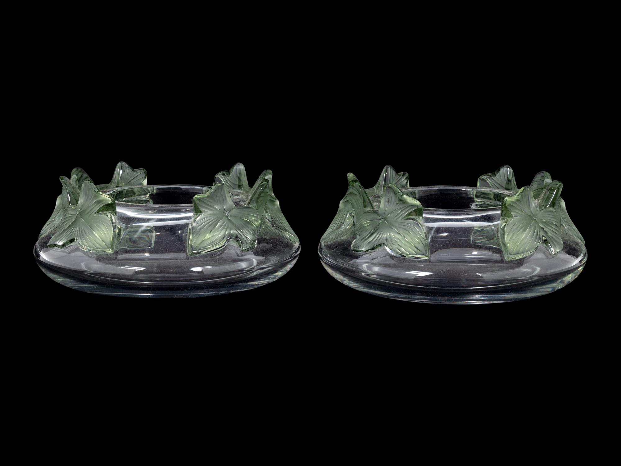 A Pair of Lalique Lierre Bowls