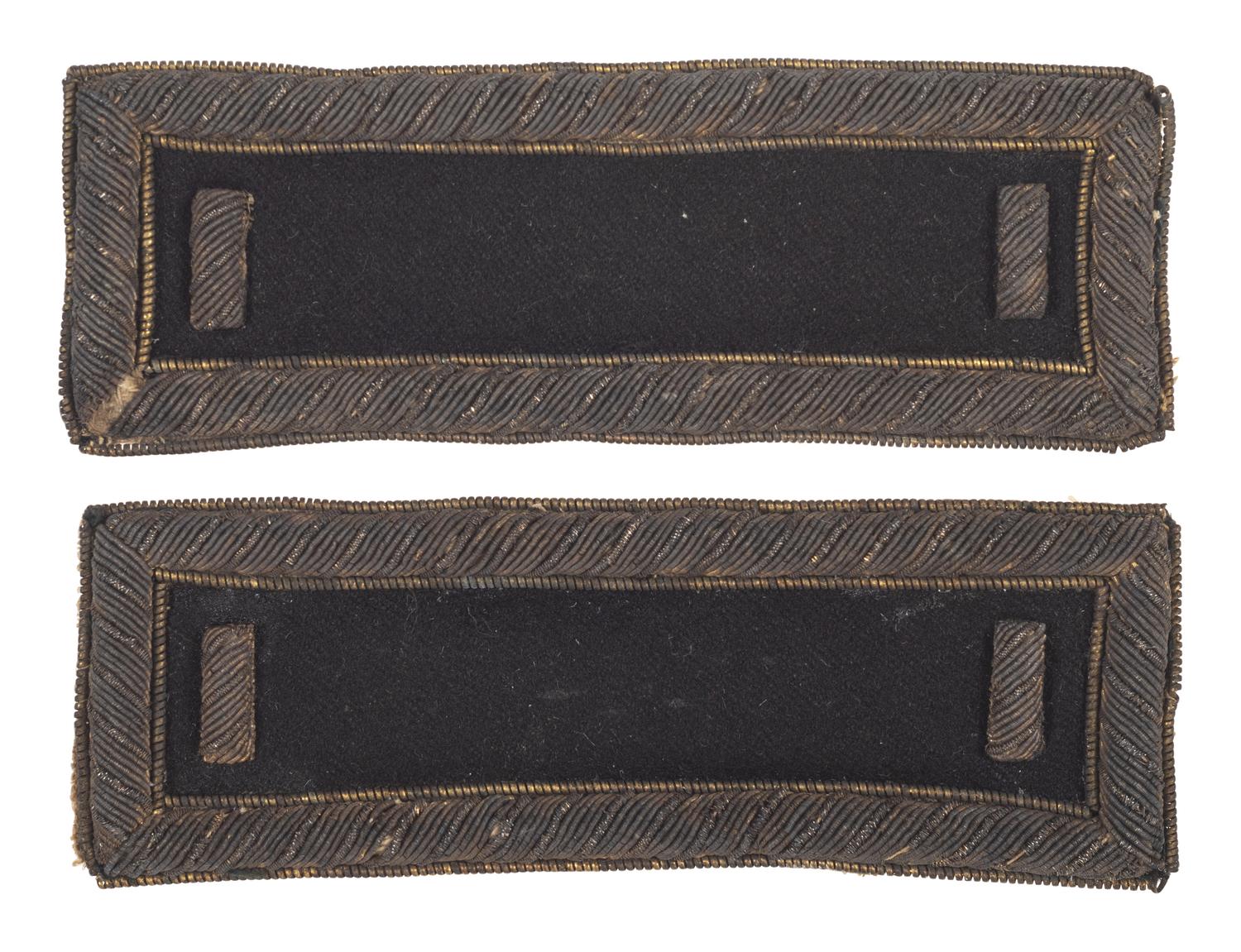 [CIVIL WAR]. First lieutenant of staff shoulder straps with ink identification.