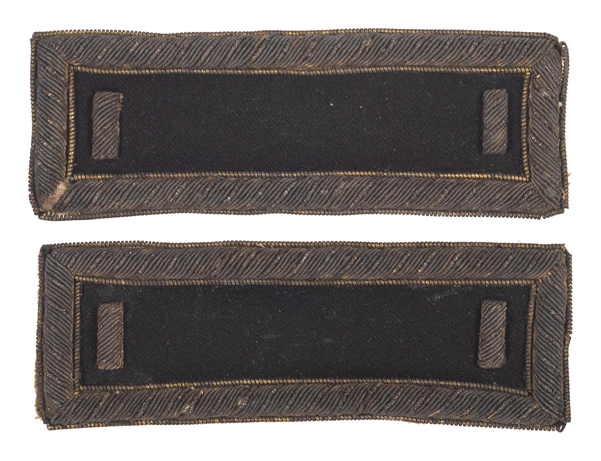 [CIVIL WAR]. First lieutenant of staff shoulder straps with ink identification.