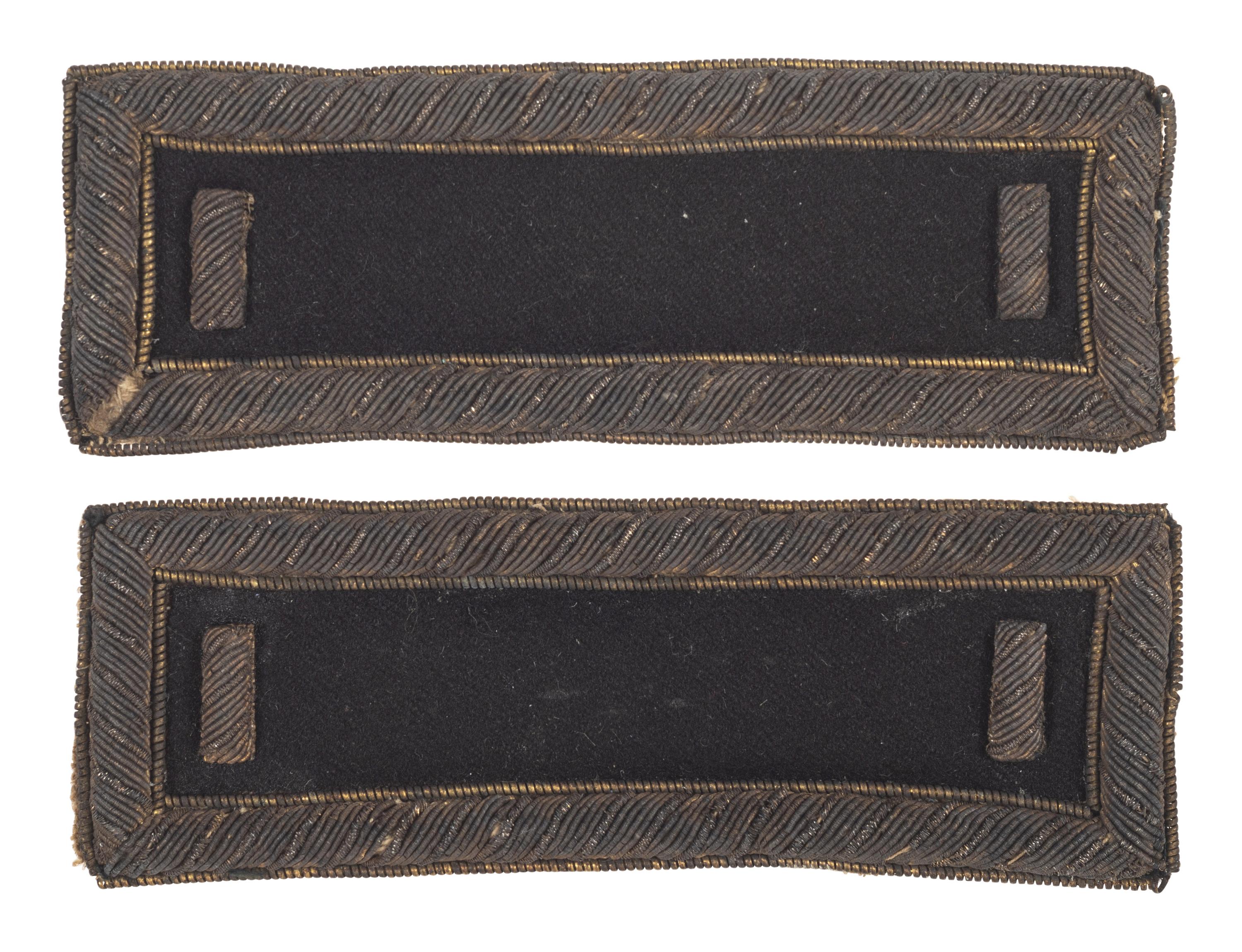 [CIVIL WAR]. First lieutenant of staff shoulder straps with ink identification.