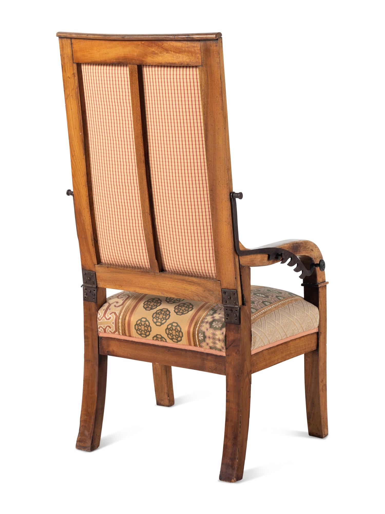 A Directoire Walnut Adjustable Armchair