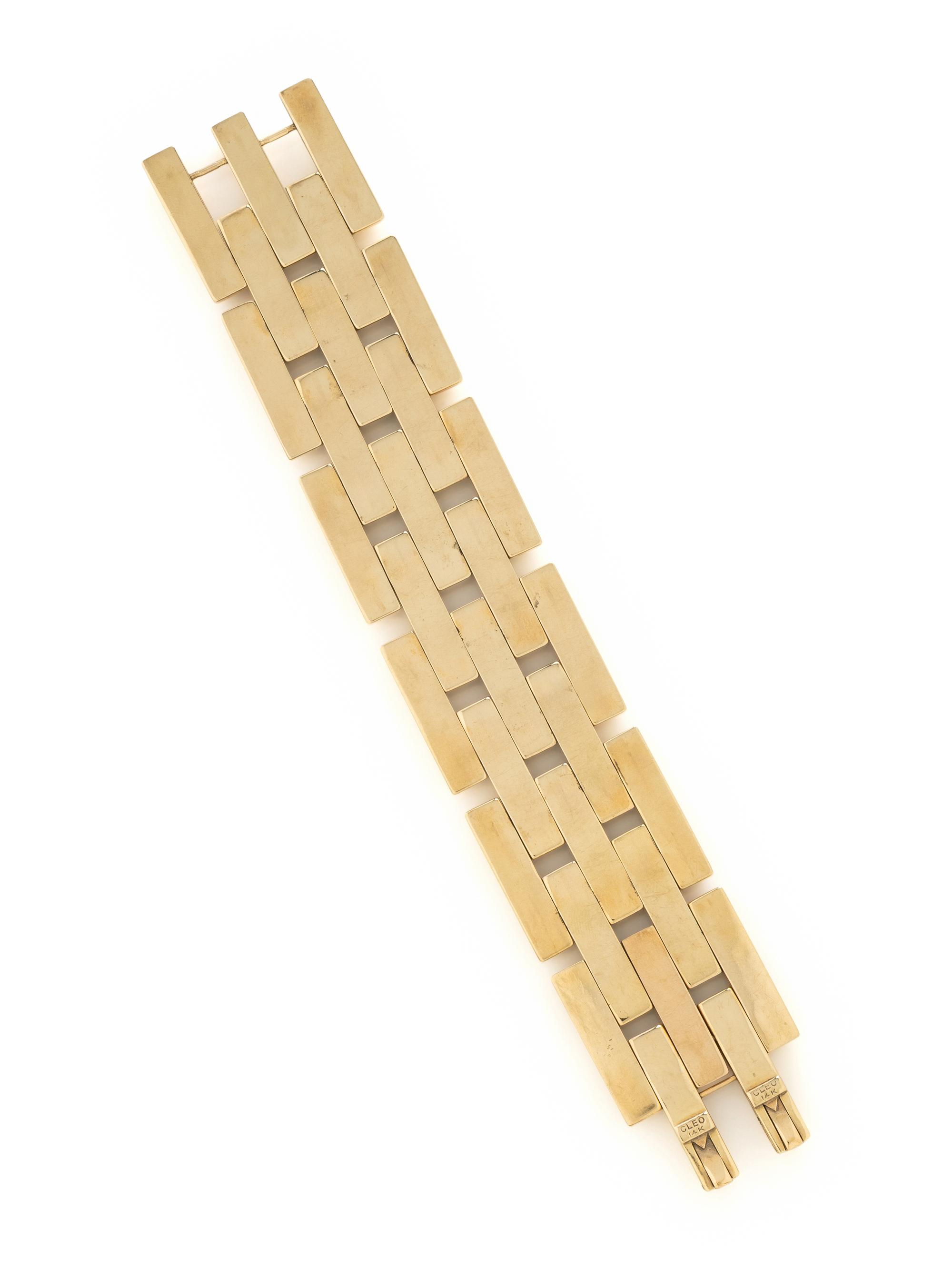 RETRO, YELLOW GOLD LINK BRACELET