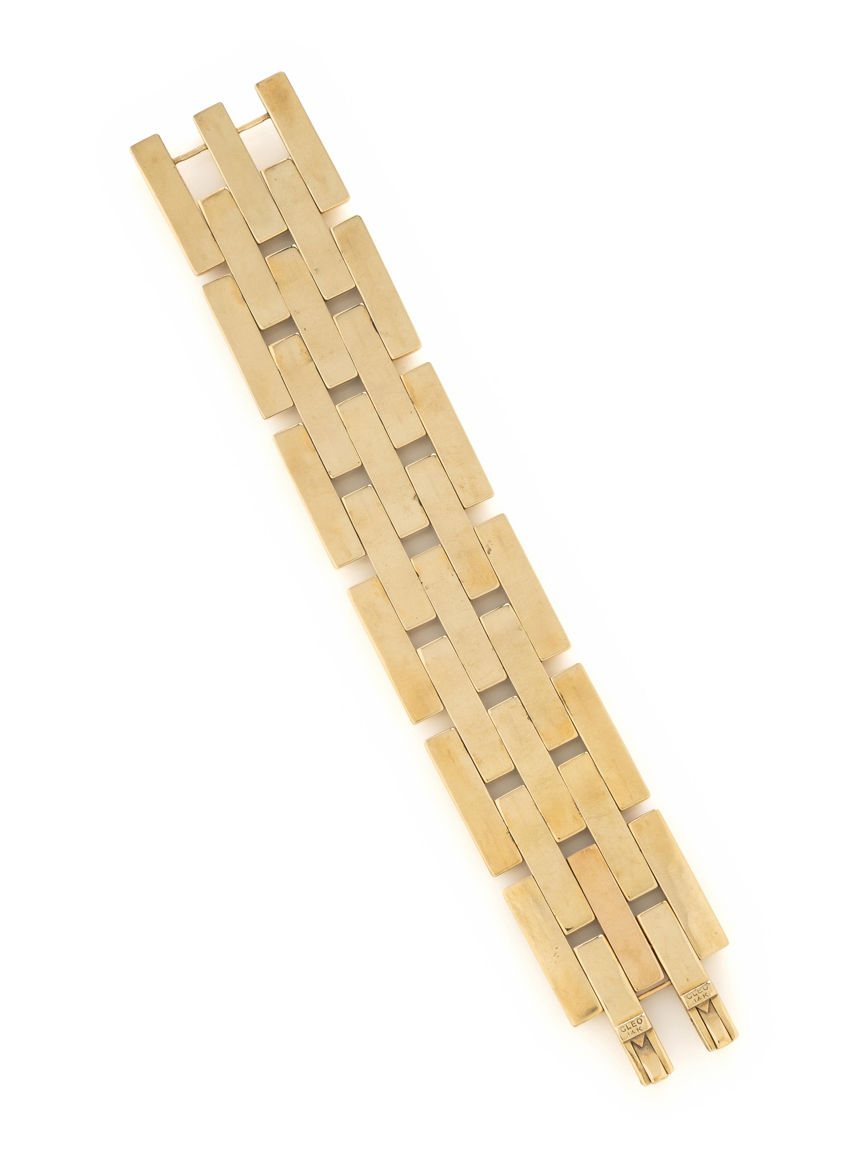 RETRO, YELLOW GOLD LINK BRACELET