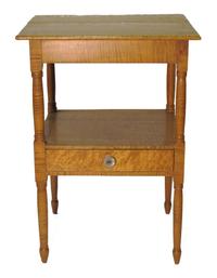 Late Federal tiger maple workstand 19th century