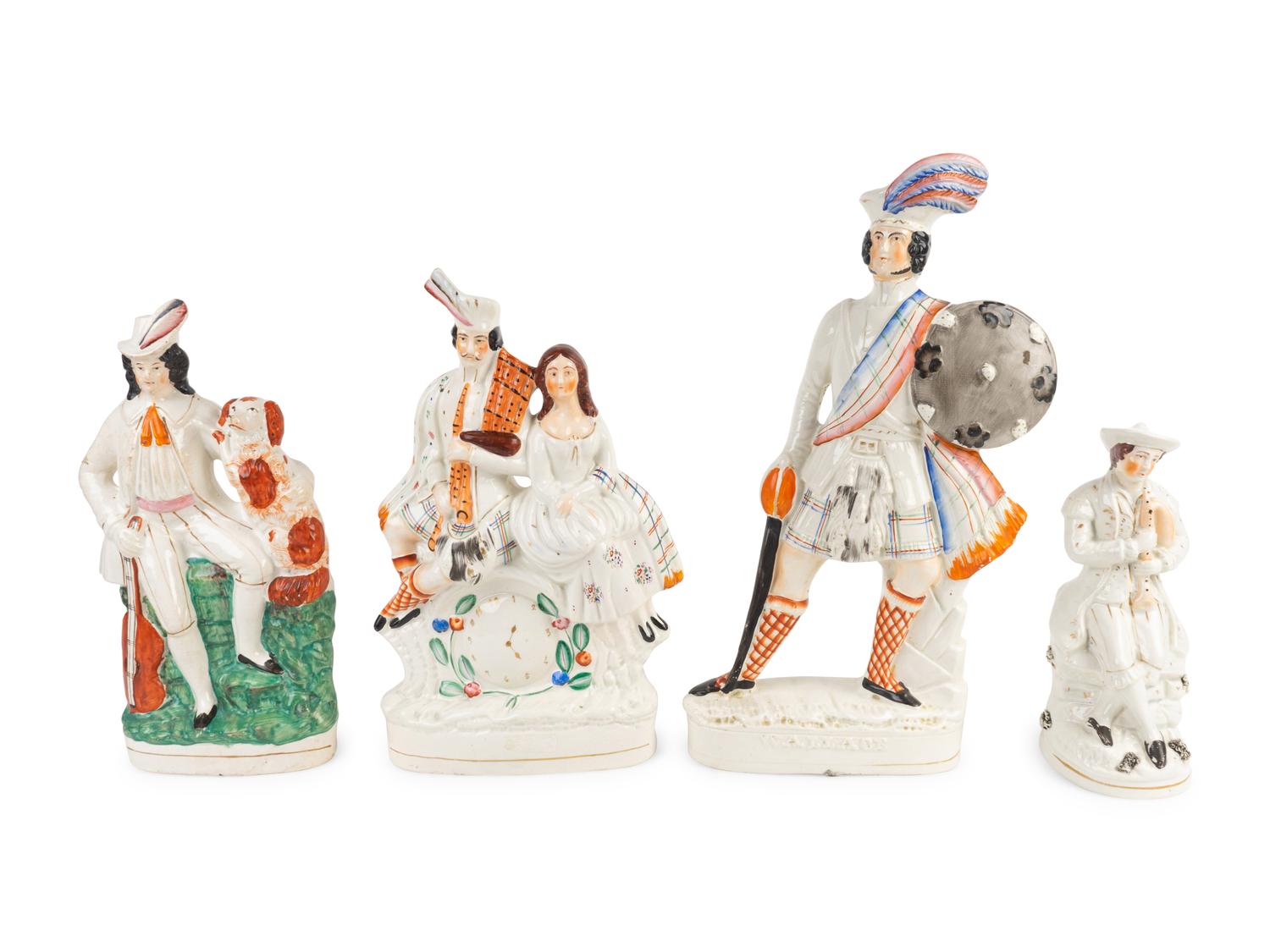 A Group of Four Staffordshire Figures — 19TH CENTURY