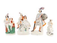 A Group of Four Staffordshire Figures — 19TH CENTURY