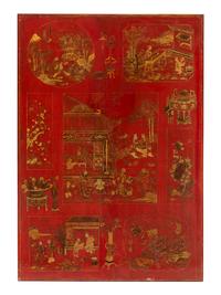 A Parcel Gilt and Red Lacquered Chinoiserie Decorated Low Table