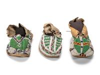 Sioux Beaded Hide Moccasins, Singles
