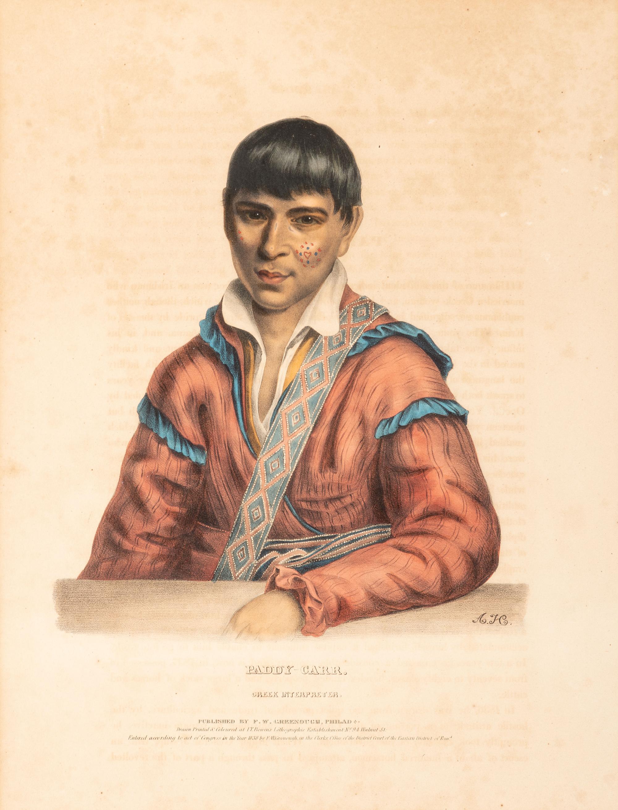Four Hand-Colored Lithographs by McKenney and Hall