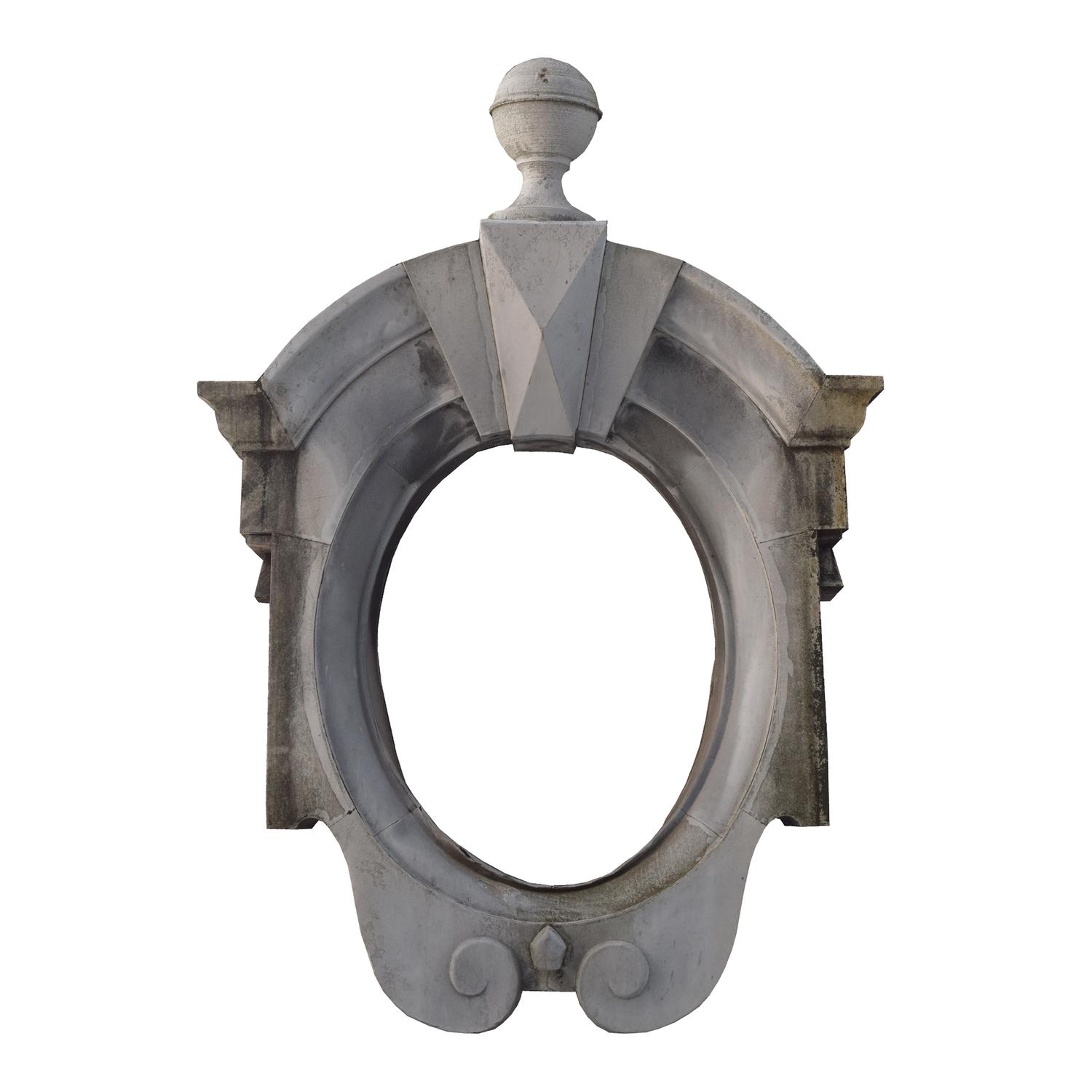 A Zinc Dormer Window Surround 40" W x 12" D x 50" H — France, Circa 1880