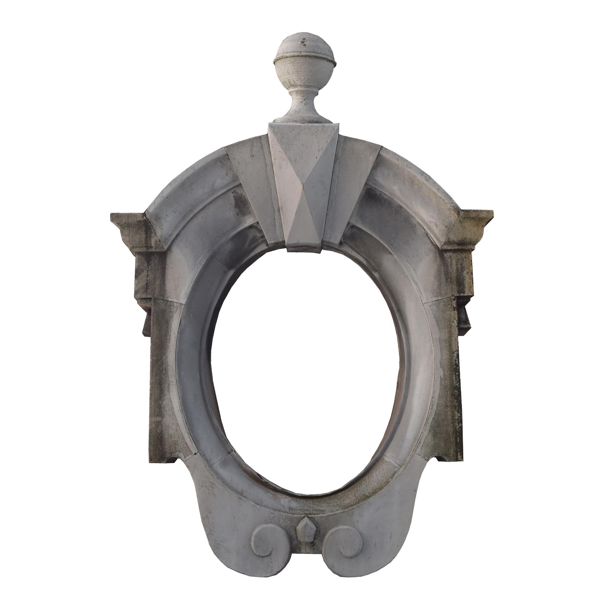 A Zinc Dormer Window Surround 40" W x 12" D x 50" H — France, Circa 1880