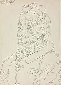 Tête d'Homme (with Deux Têtes verso), 1969 | A Double-Sided Drawing