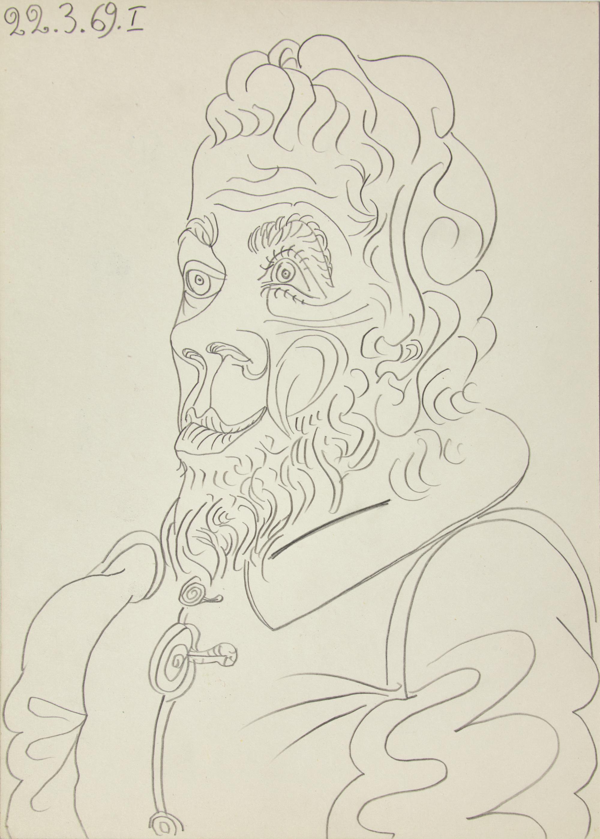 Tête d'Homme (with Deux Têtes verso), 1969 | A Double-Sided Drawing