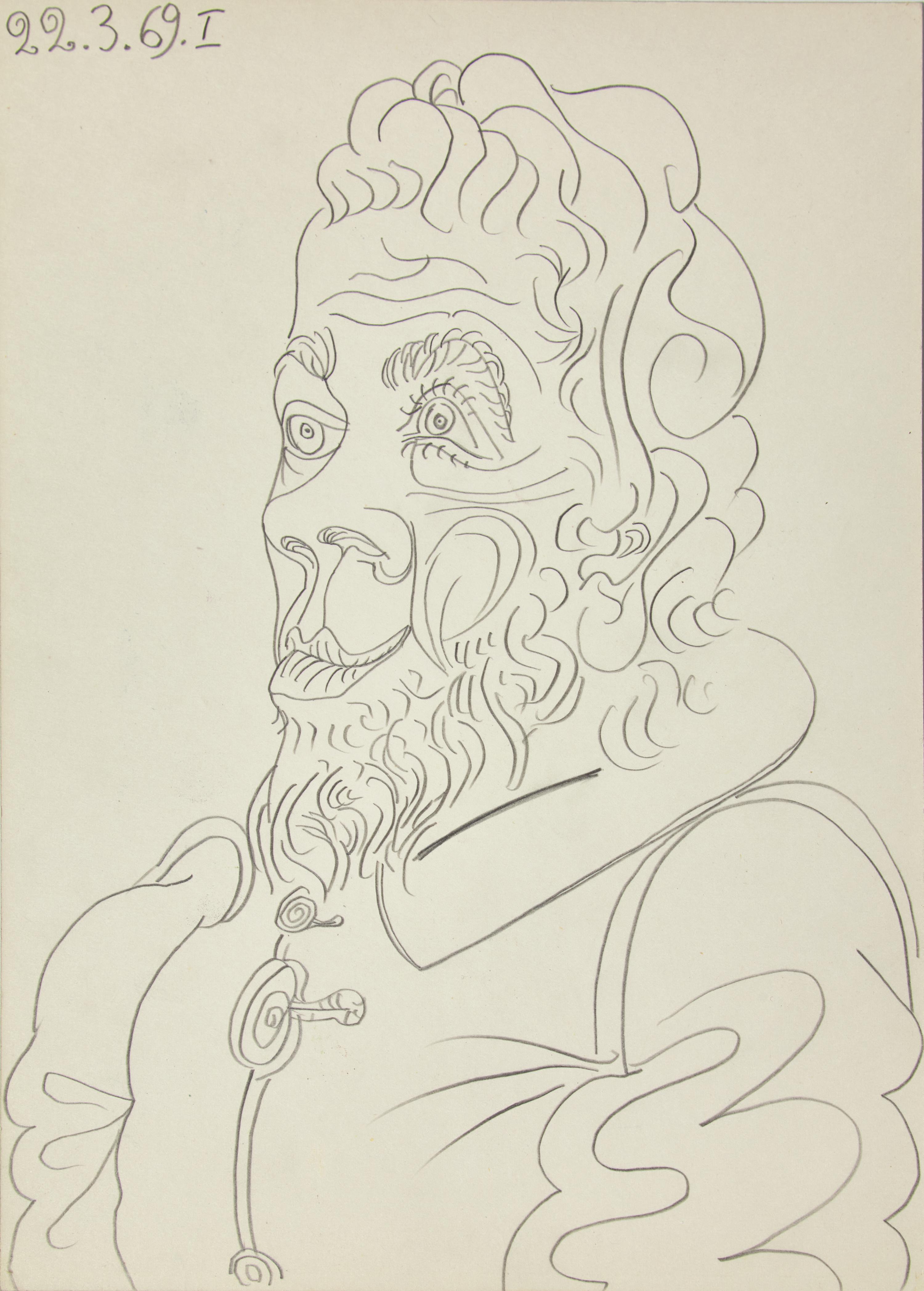 Tête d'Homme (with Deux Têtes verso), 1969 | A Double-Sided Drawing