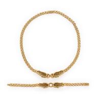 Multigem and Yellow Gold Panther Necklace and Bracelet
