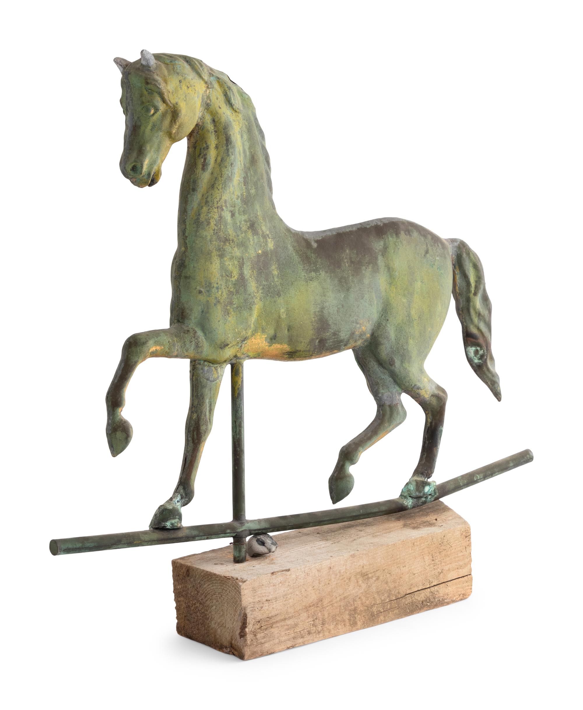 A Molded Copper Horse Weathervane