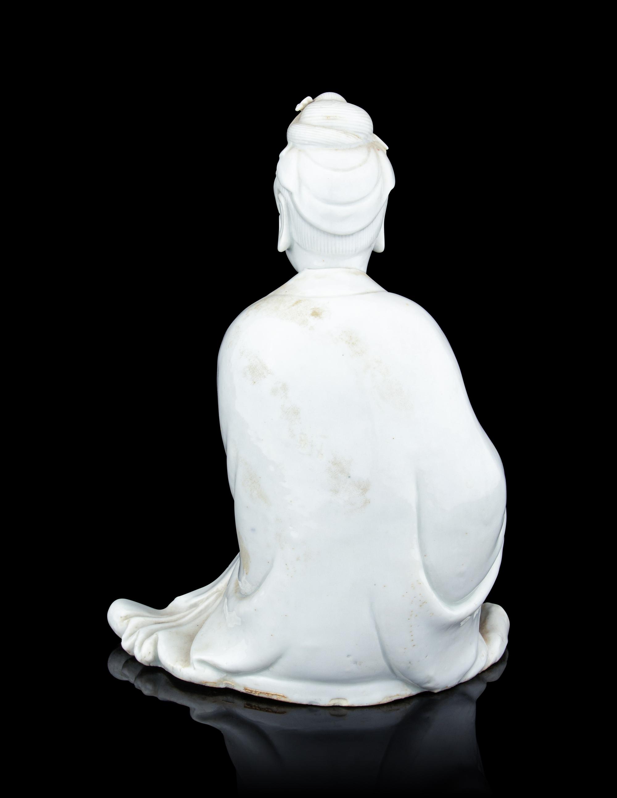 A Blanc-de-Chine Porcelain Figure of Guanyin