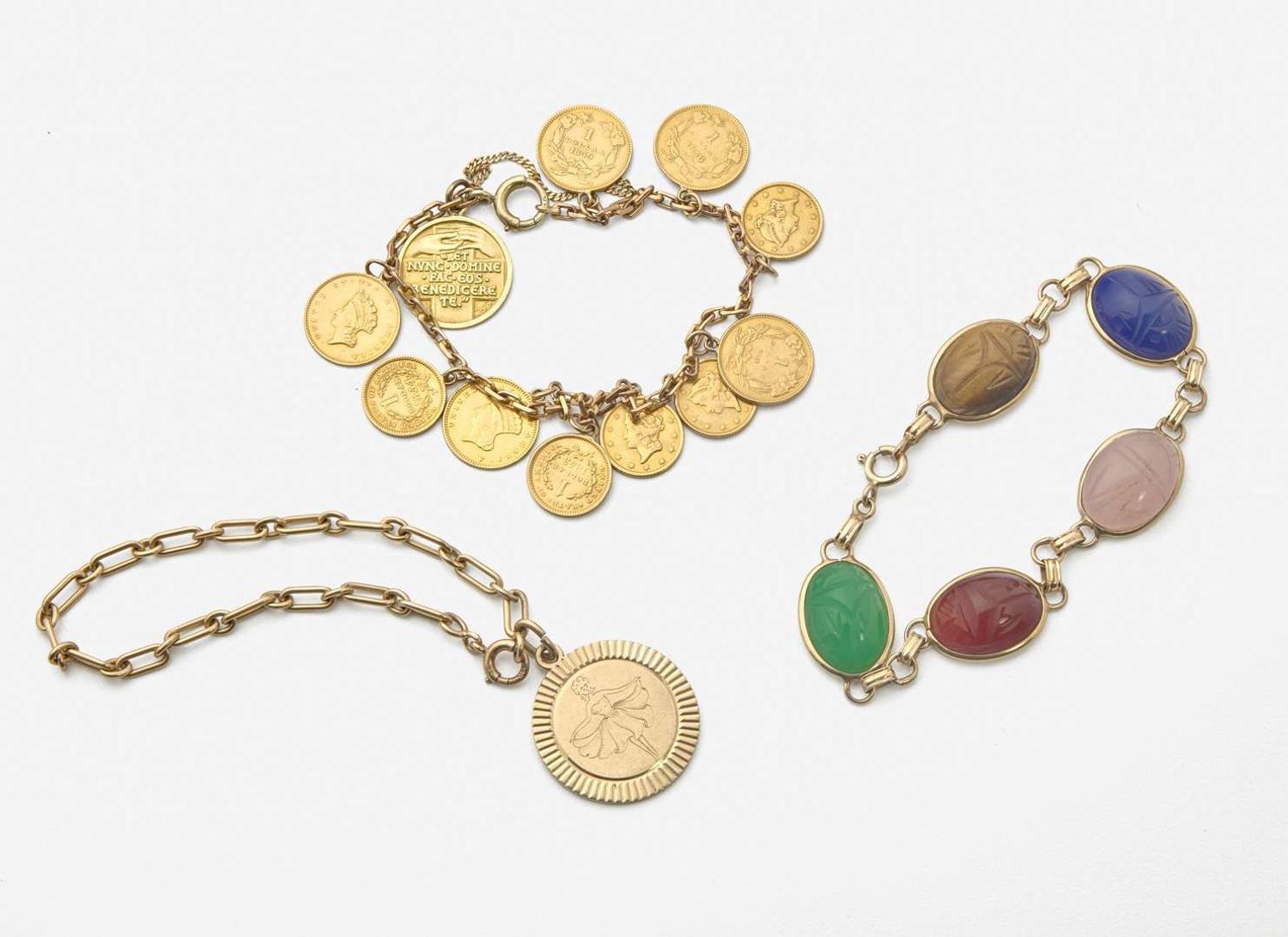 A Group of 14K Yellow Gold Bracelets
