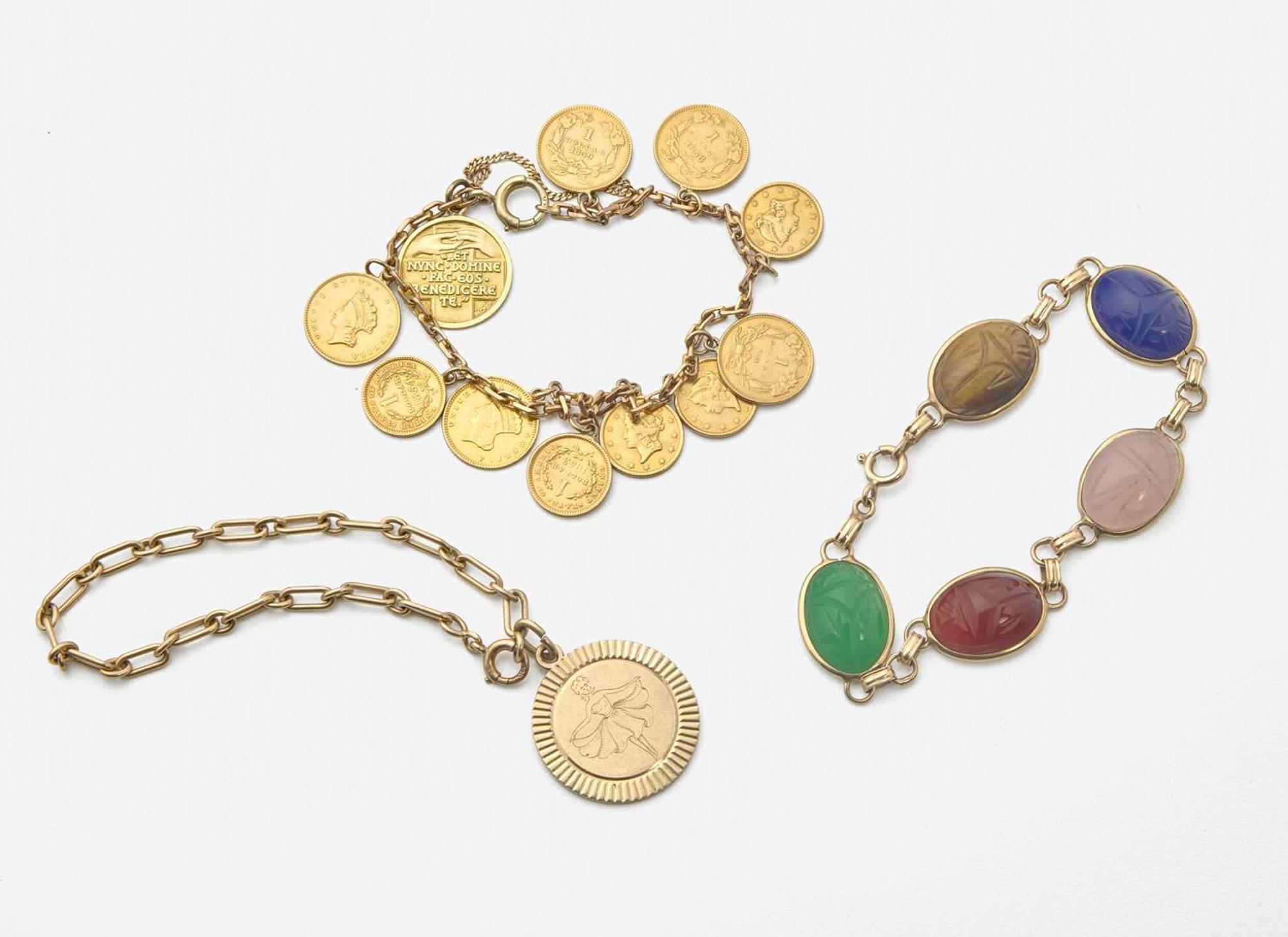 A Group of 14K Yellow Gold Bracelets