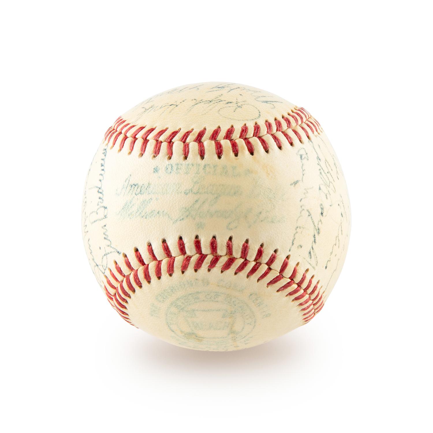 A 1952 New York Yankees Team Signed Autograph Baseball Including Mickey Mantle (Beckett Authentication Services)
