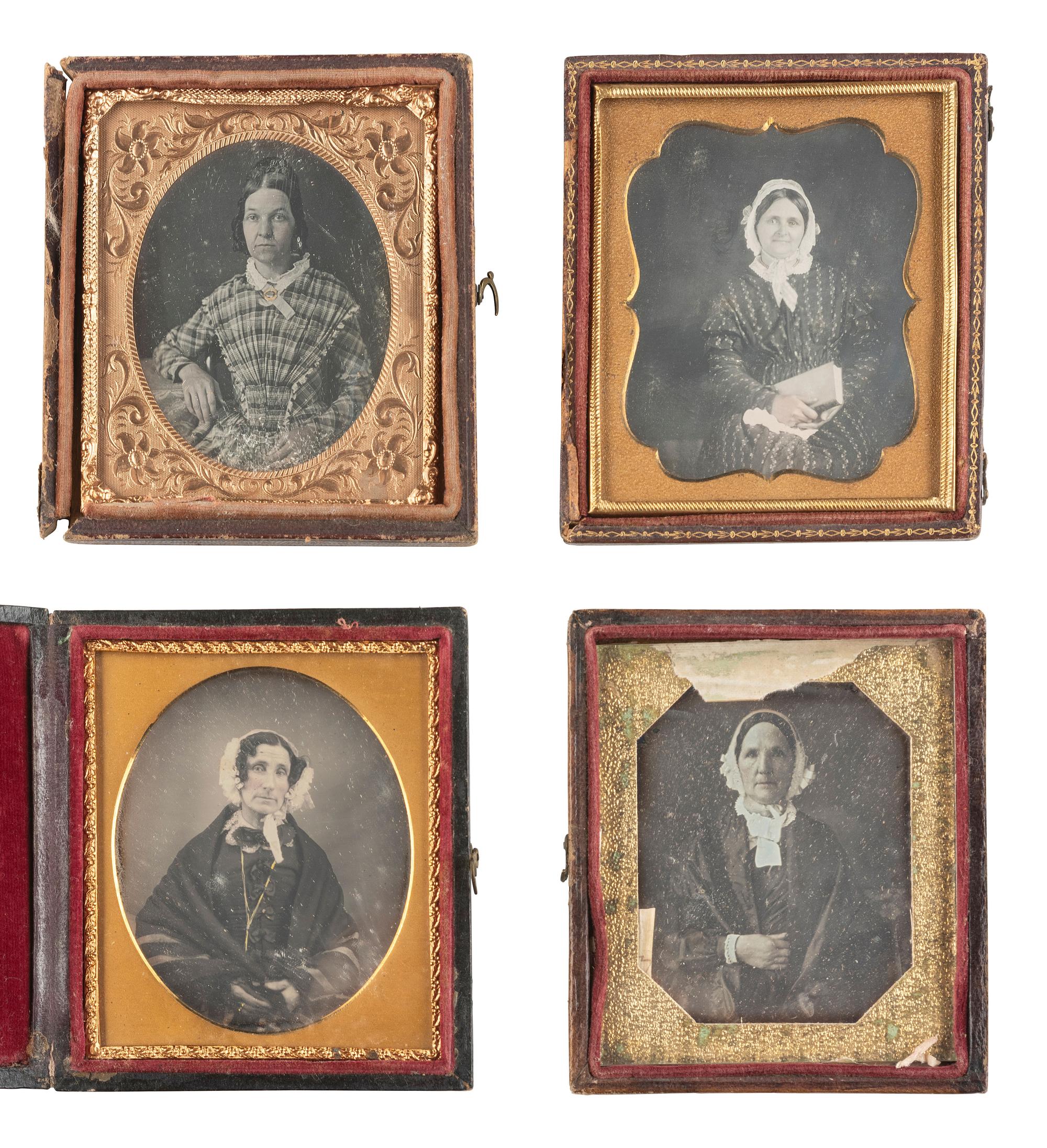[EARLY PHOTOGRAPHY]. 26 daguerreotypes of women, incl. half plate example.