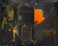 William Scharf, (American, b. 1927), Untitled (Orange and Black Abstract), 1958