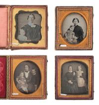 [EARLY PHOTOGRAPHY]. 16 assorted images featuring parents with children.