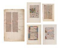 5 remarkable leaves illuminated from the late 13th to the late 15th century in France and England.