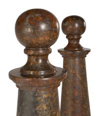 A Pair of Monumental Marble "Pawn" Sculptures